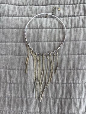 Nakamol Beaded and Gold Fringe Statement Necklace